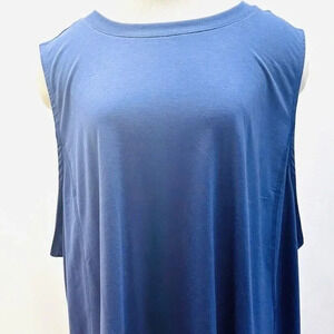 NWT TEK GEAR Women Sleeveless Pullover Round Neck Blue Muscle Shirt Plus Size 3X